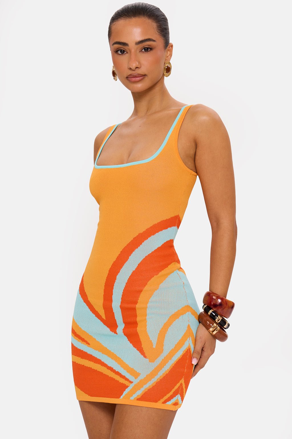 Paloma Knit Swirl Mini Dress – Knit Mini Dress