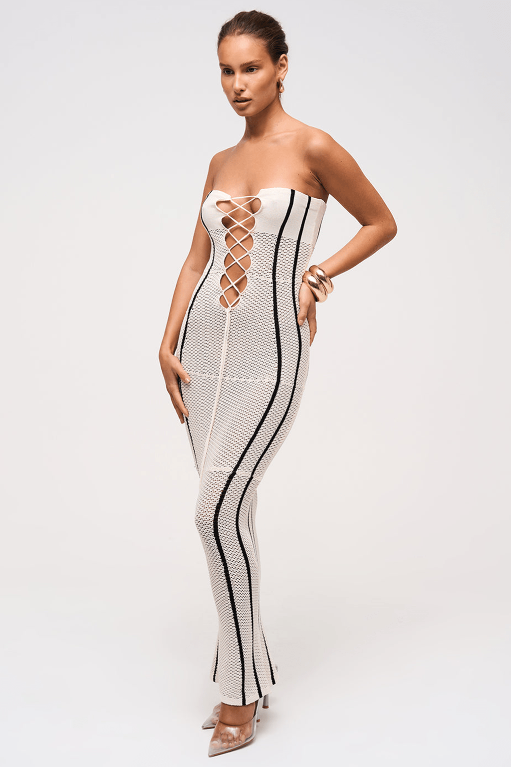 SAHARA LACE UP KNITTED MAXI DRESS – Murci