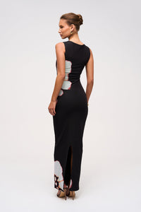 SLASH DETAIL MAXI DRESS IN DESERT ROSE