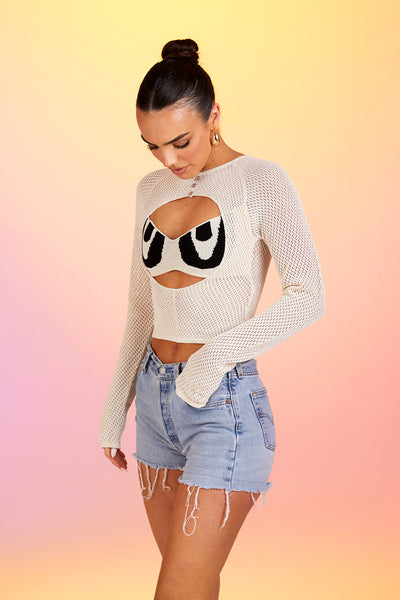 CUT OUT LONG SLEEVE TOP IN EVE