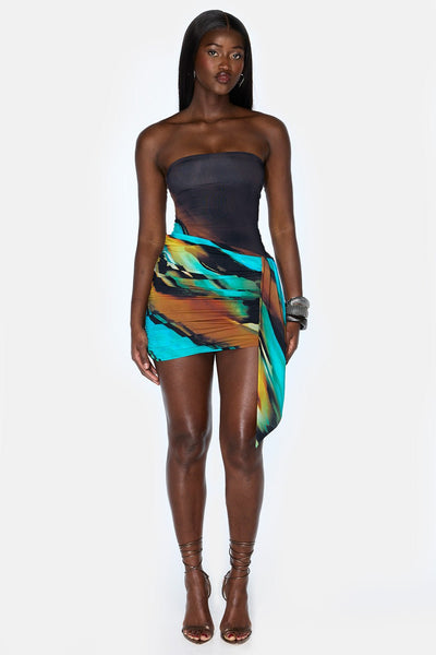 JADE BANDEAU DRAPED MINI DRESS – Murci